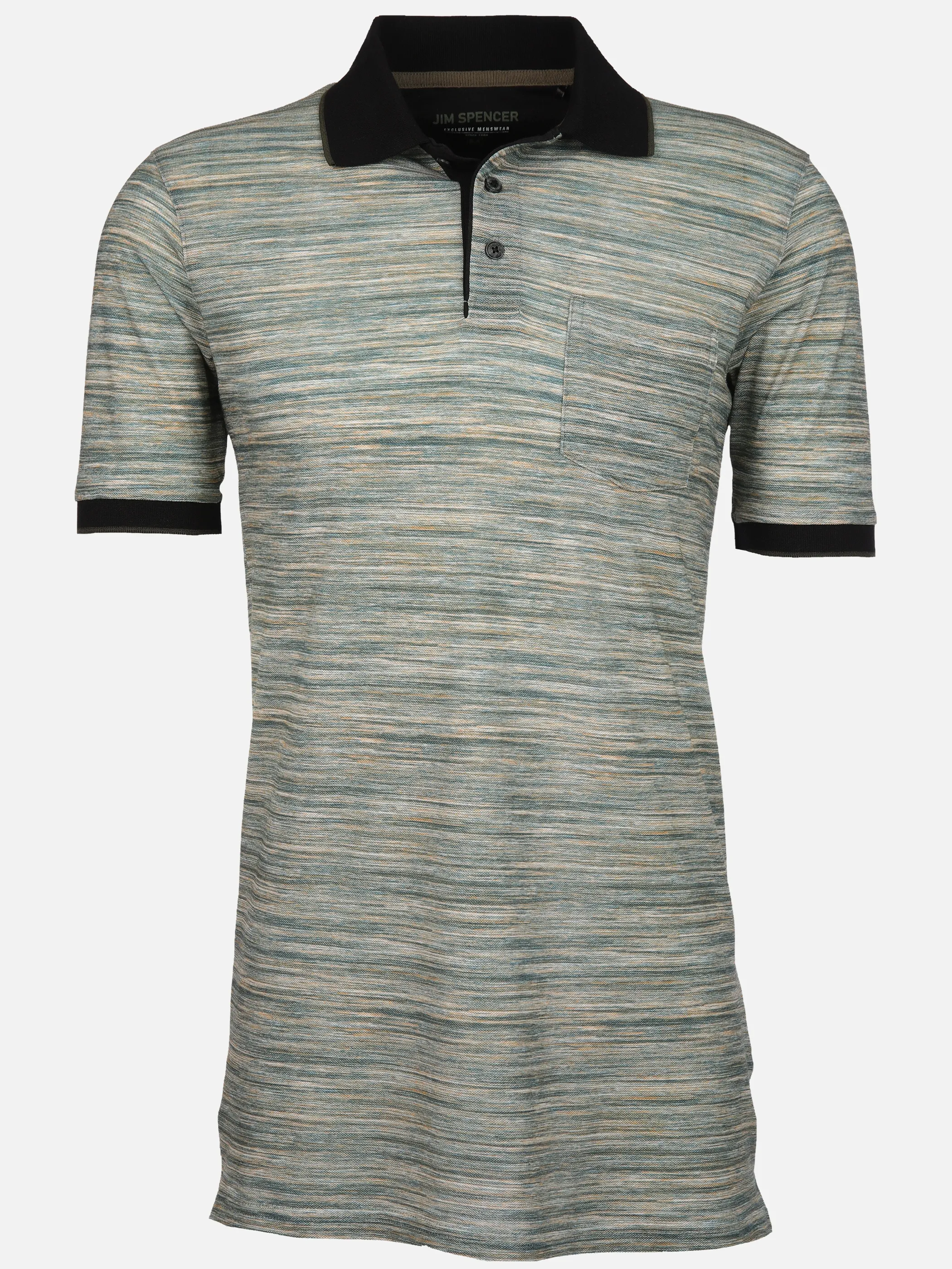 Jim Spencer He. Poloshirt 1/2 space print Grün 910732 MINT 1